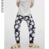 Oysho mùa thu và mùa đông giảm giá co giãn dây rút in quần nhà pyjama quần nữ 31744581401 quần áo thể thao nam Quần tây