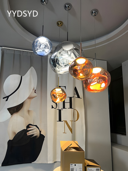 British Tom Dixom Melt Lava Chandelier Designer Model for Villa Duplex Oft Staircase Open Space Living Room Lamp
