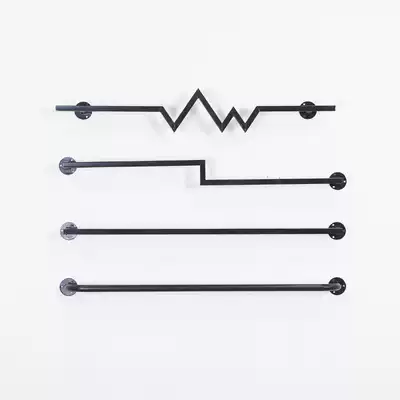 Wrought iron clothing rack wall single lever simple wall hanging rod clothing store is hanging version of the special single lever wall hanging new