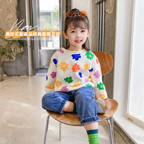 Children plus velvet sweater 2021 autumn style autumn style new girls baby autumn coat long sleeve spring and autumn children