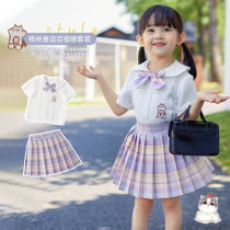 Childrens JK uniform set college style pleated summer princess skirt girl dress 5 years old 10 Baby 6 summer dress