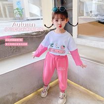 Girls autumn long sleeve T-shirt childrens clothing foreign style base shirt coat fake two-piece pullover 2021 New Baby Girl 6