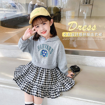 Girls dress autumn suit 2021 new baby spring and autumn childrens casual childrens dress sweater skirt