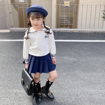 Girls dress jk uniform suit 2022 new childrens skirt Baby College Wind and gas Two sets of spring clothing