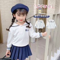 Girl Jk Suit College Wind Uniformed Skirt Spring Dress Baby Outside Wearing Childrens Dress Foreign Air School Uniform Little Girl 2022