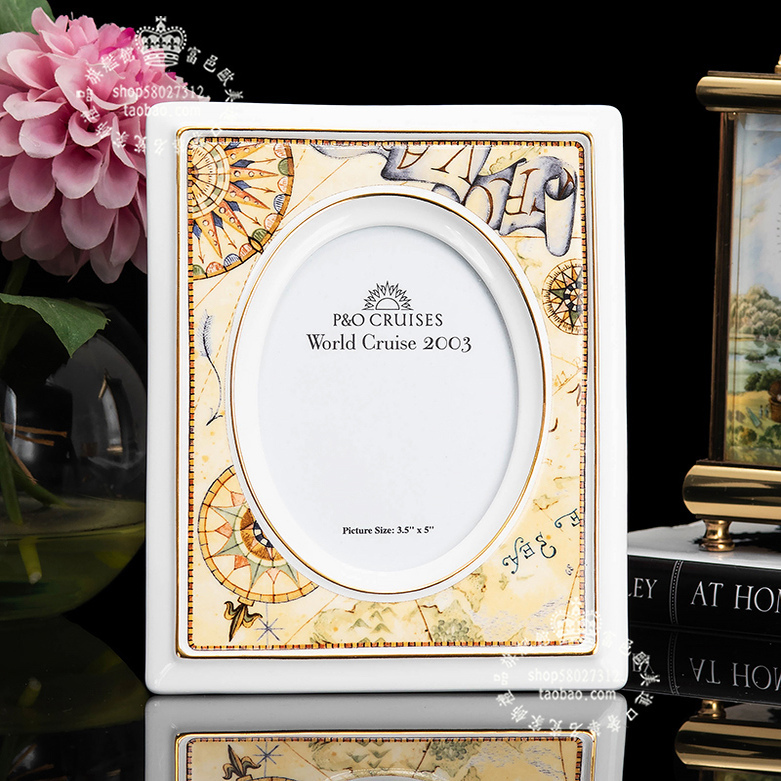 British-Made Wedgwood 2003 Bone China Rectangular Photo Frame European-Style Study Bedroom Ornaments