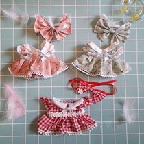 (for babies) 20cm doll skirt red plaid watermelon red green floral skirt hair band set of three bows