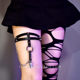 Lolita cyberpunk goth rivets sock clips garters abby leg straps hot girl leg rings y2k chain leg accessories