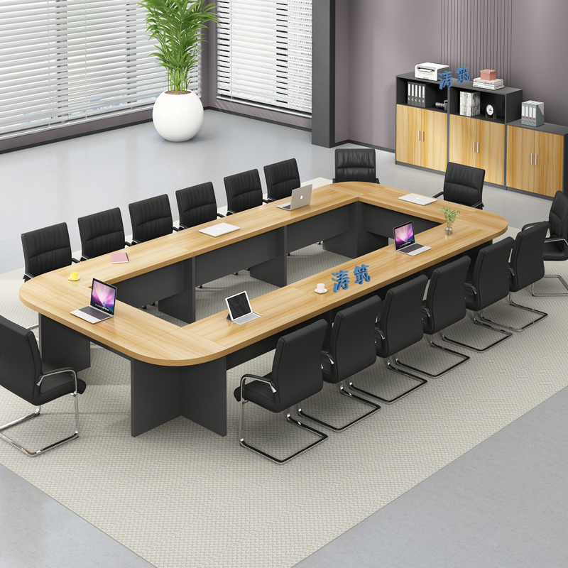 Creative Conference Table Training Table and Chairs Rectangular Oval U-Shaped Return and Division Room Cut Out Company Meeting Table 8