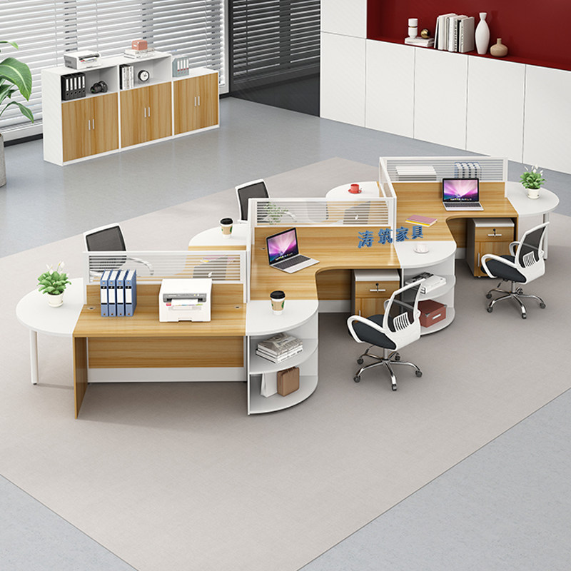 Desk Screen Radians Irregularly Customized Staff Computer Desk Open 6 Studio 4 Cassette Creative S Shape 7 