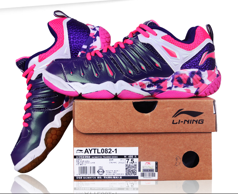 Trang web chính thức Giày cầu lông Li Ning chính hãng Giày nữ chống trượt giày thể thao thoáng khí AYTL082 giày anta nữ