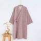 Mùa xuân và mùa thu Nam giới Bông Gạc Kimono Áo ngủ Cỡ lớn Áo ngủ Bông Dài Mồ hôi Hấp Quần áo Hanfu Yukata Mỏng - Night Robe