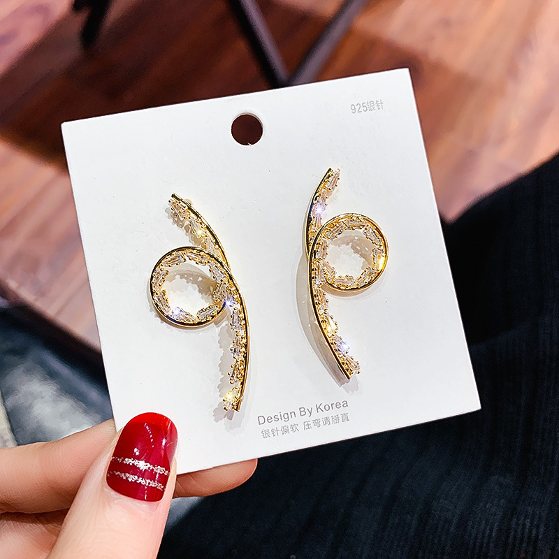 s925 Silver Needle Advanced Sensation Design Commute Earshot Female Super Shiny Delicate Zircon Earrings Famous BRIEF Earrings Pendant