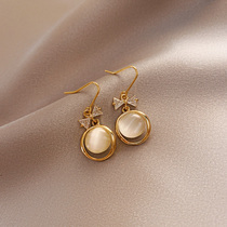 Butterfly Knots Cat Eye Stone Advanced Sensation Earrings 2020 New Tide Korea Temperament 100 Hitch Mesh Red Ear Hook Accessories Woman