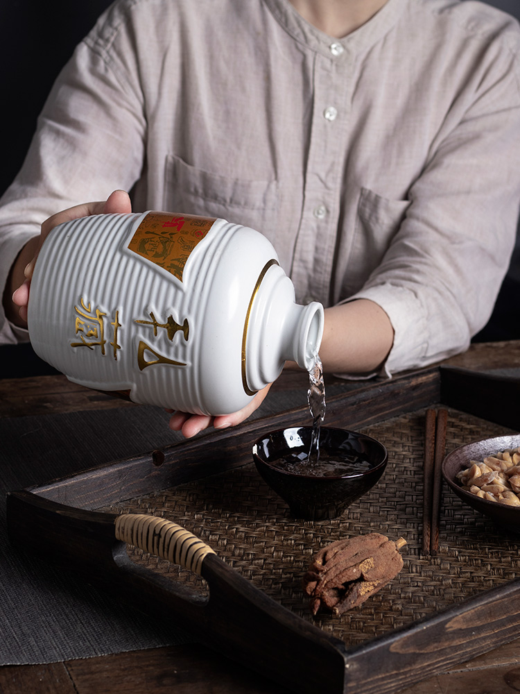 Jingdezhen ceramic bottle archaize little wine jars 1 catty 5 jins of 10 jins put liquor bottles of household ceramic seal pot