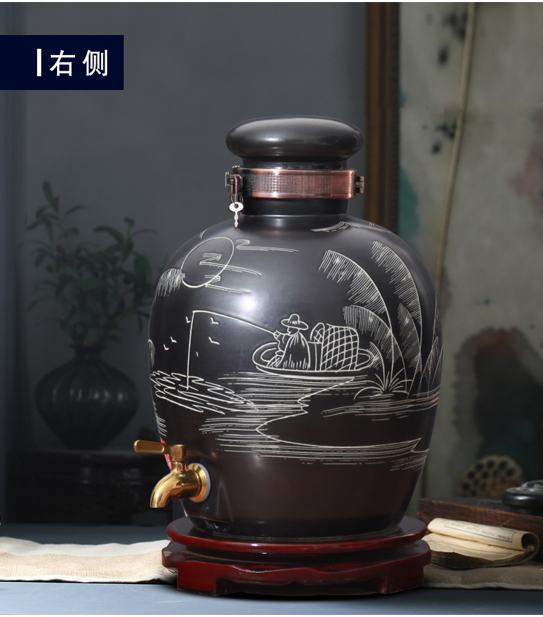 Jingdezhen ceramic jars liquor empty jars 10 jins 20 jins 30 jins jars 50 kg household mercifully bottles