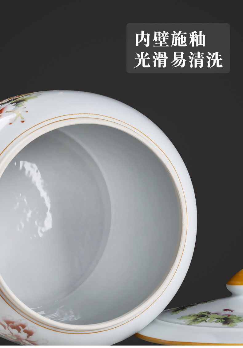 Jingdezhen ceramic purple sand seal pot pu 'er tea cake large seven loaves receives the gift porcelain tea pot