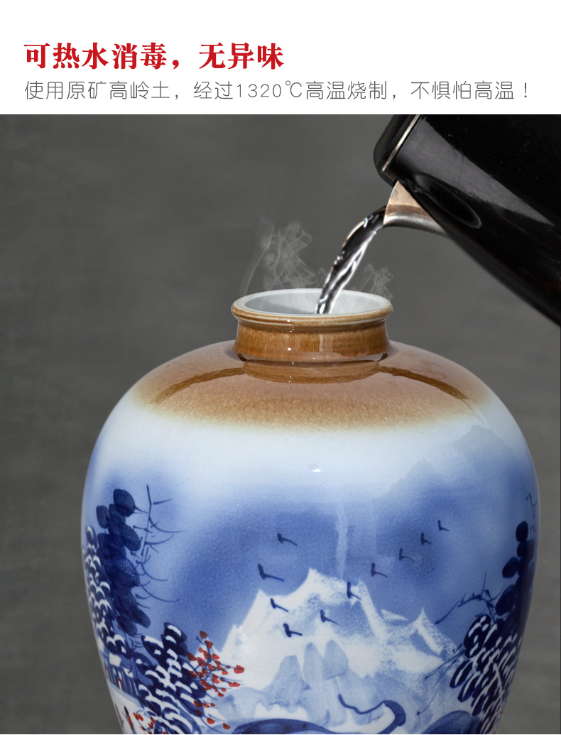 An empty bottle of jingdezhen ceramic jars 10 jins 20 jins 30 pounds it 50 kg waxberry wine bottle