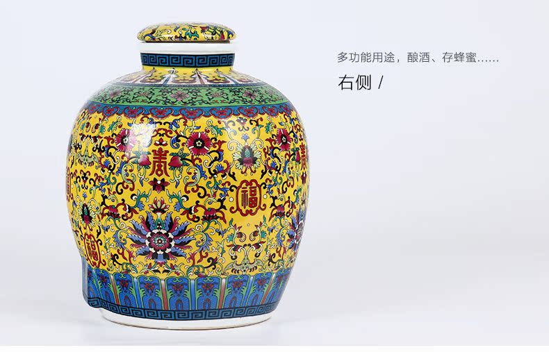 Jingdezhen ceramic jars 10 jins 20 jins 30 jins with leading wine jar it bottle seal pot liquor jugs