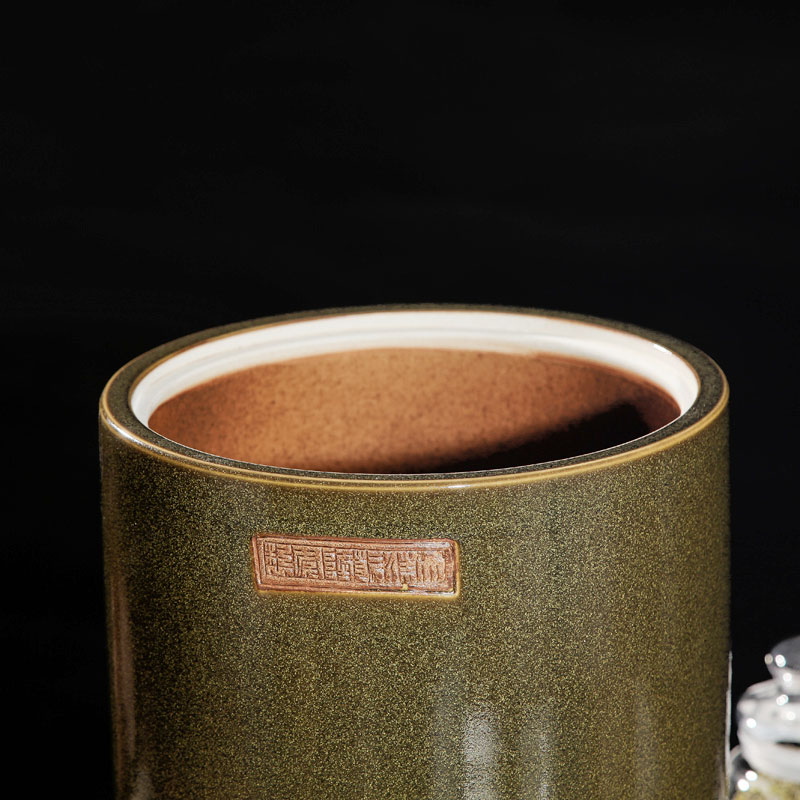Ceramic barrel 20 jins with cover 30 kg oil cylinder tank, it can save m barrels moistureproof jingdezhen
