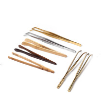 Tea clips thickened stainless steel tea clips metal bamboo and wood tea cups tweezers Kung Fu tea sets copper clips tea ceremony accessories