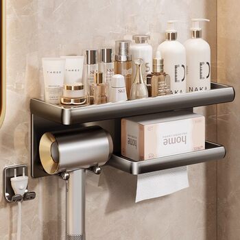 German Seiko Hair Dryer Storage Rack Bathroom Hair Dryer Placement Rack Punch-Free Washbasin Hanger