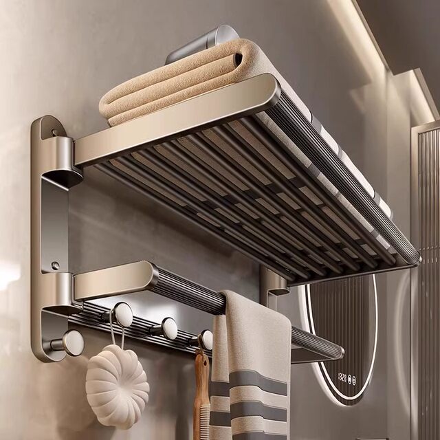 German Precision High-End Bathroom Towel Rack, No-Drill Bathroom Shelf, Foldable Towel Rack, Toilet Storage Rack
