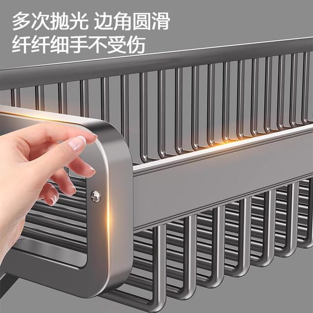 German Precision Towel Rack Bathroom Storage Rack Integrated No-Drill Wall-Mounted Toilet Bathroom Space Aluminum Towel Rack