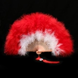 Вентилятор с утолщенным пером Cheongsam Catwalk Stage Performance Fan Dance Fan Древний стиль Dance Fan Furing Fant Prop Plush