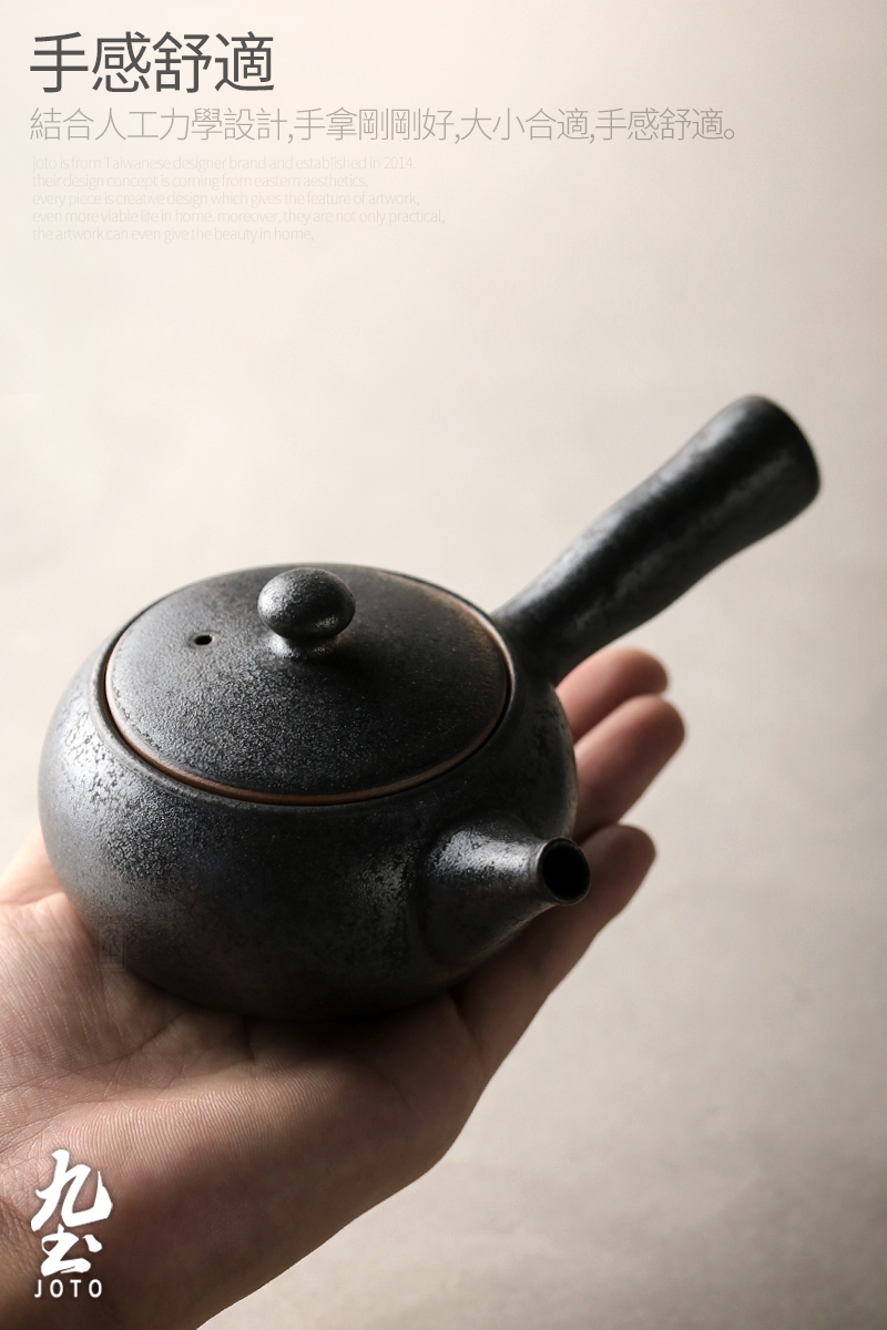 About Nine soil Japanese checking coarse pottery side took pot of restoring ancient ways is contracted ceramic teapot single pot filter hole, kung fu tea set