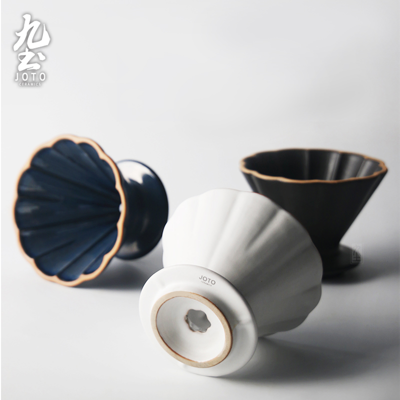 About Nine soil hand coffee cup ceramic products filter filter cup coffee cup form a complete set of equipment to send coffee filter by hand