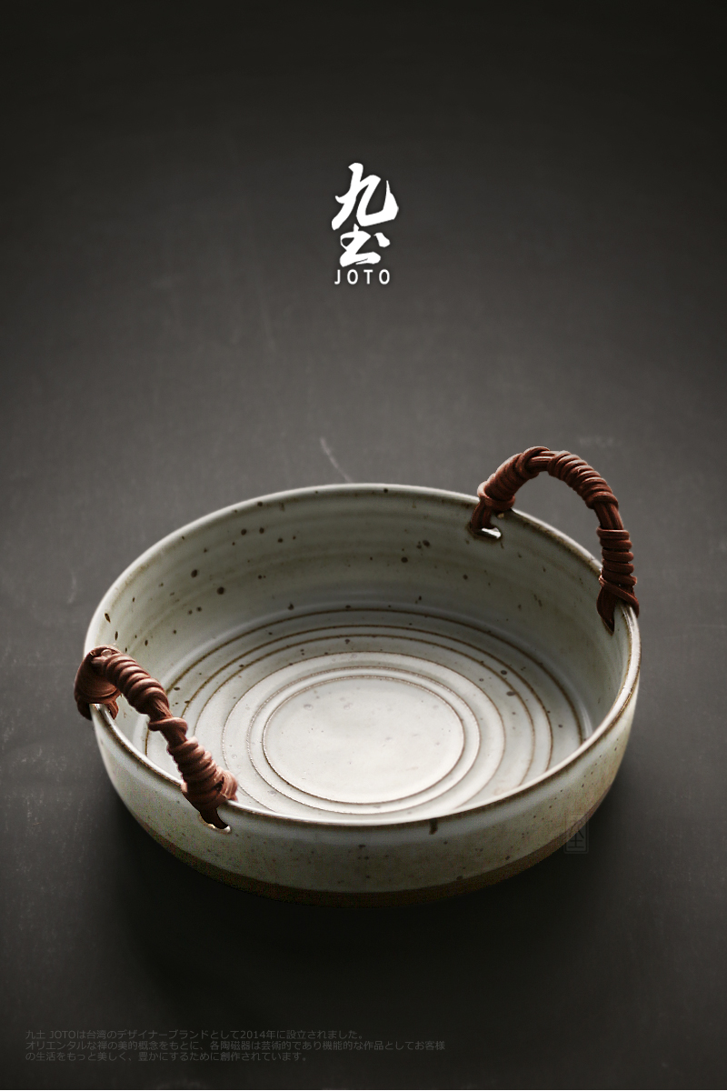 About Nine soil Japanese dishes retro coarse pottery dishes manual creative household fish dish ceramic vintage plate