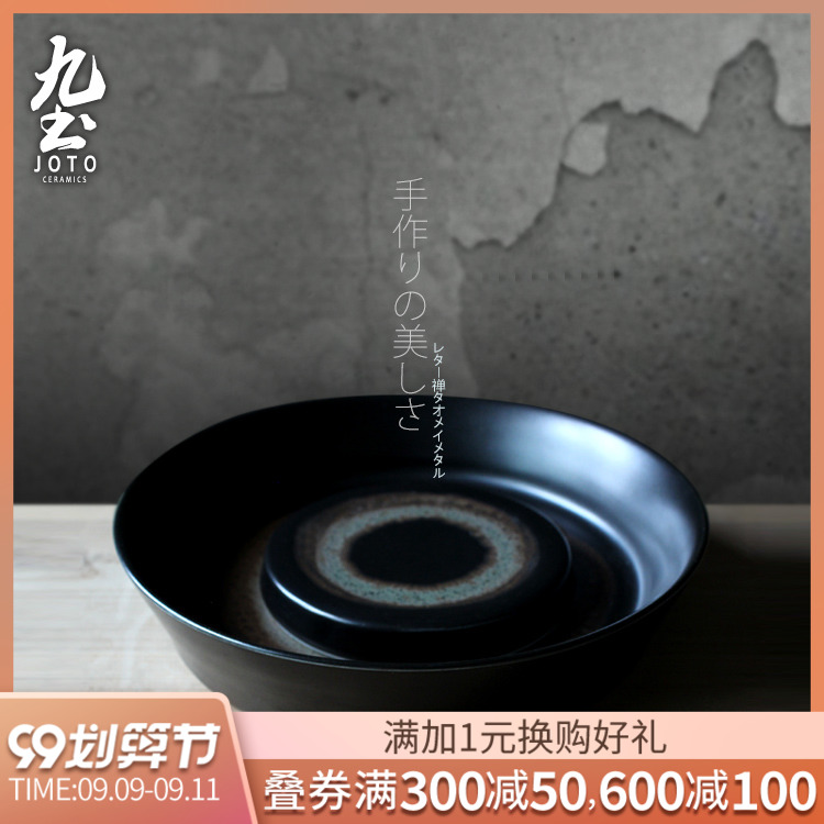 About Nine soil pot bearing iron glaze dry tea table manually jingdezhen stoneware Japanese zen tea tray was dry tea tray was dry terms