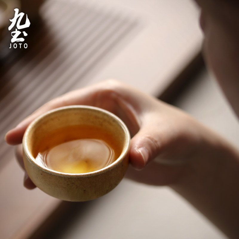 About Nine Japanese soil sample tea cup jingdezhen ceramic coarse pottery small master cup single CPU zen kung fu tea tea cups