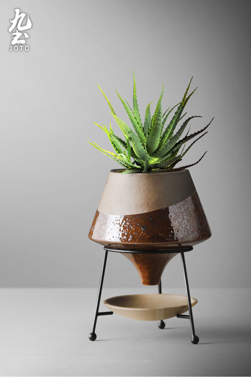 About Nine creative ceramic flower pot soil Nordic ins hob anywhere sitting room more than meat, wrought iron flower implement creative flower pot pot with the feet