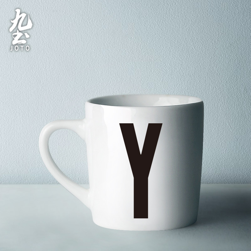 About Nine soil ins mark cup coffee cup contracted wind ceramic letters water cup for cup move couples the custom logo