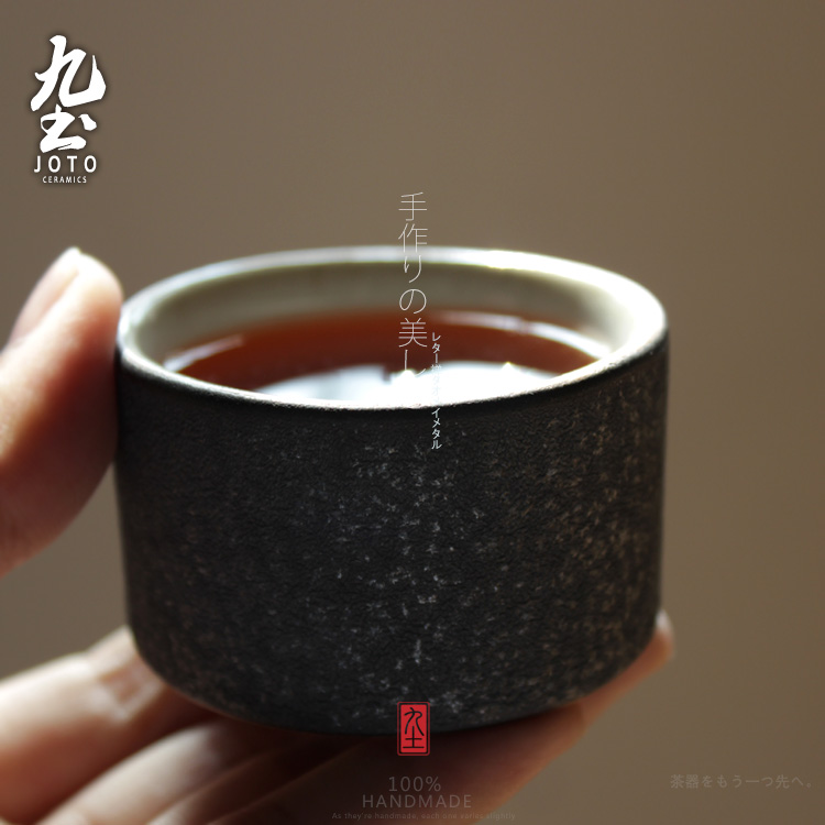 About Nine soil coarse pottery small sample tea cup kung fu tea set Japanese zen ceramic cups to restore ancient ways small fullness glass tea table