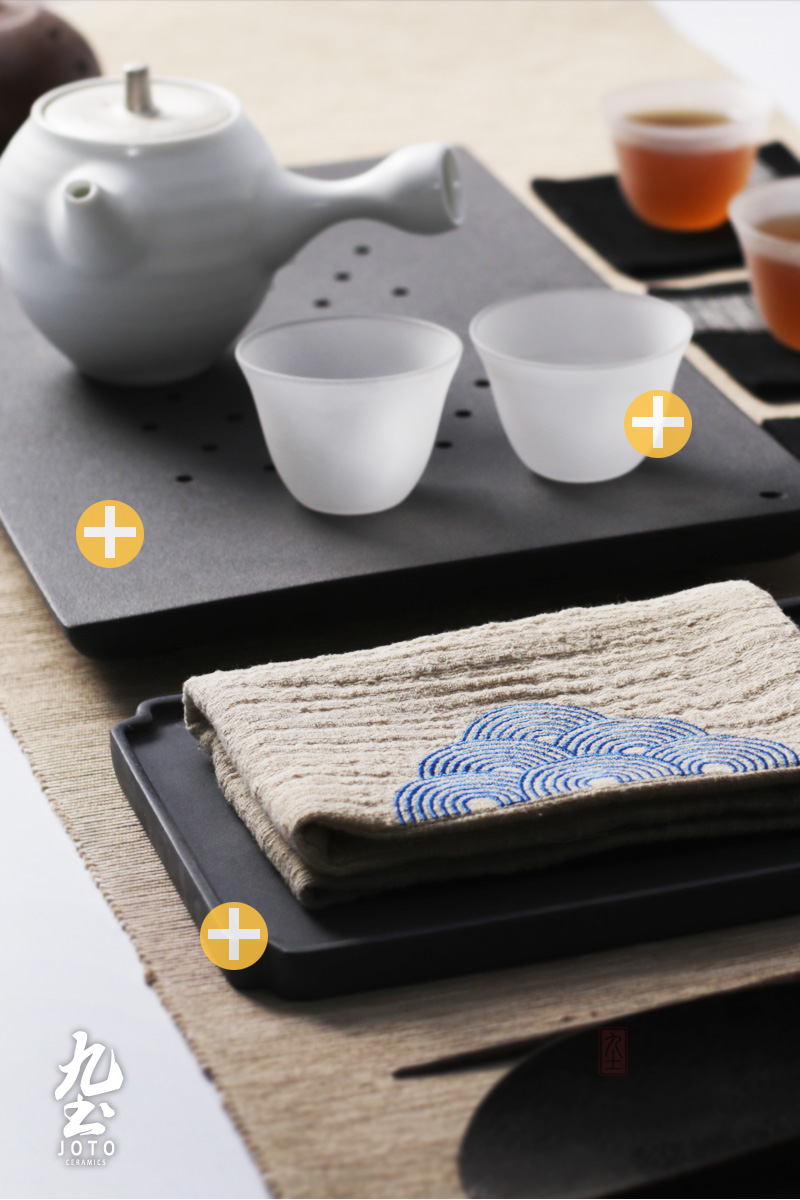 Jiu Tu phong cách Nhật Bản bằng vải cotton và vải lanh thấm dày Phụ kiện trà Kung Fu làm sạch khăn trà vải vải thủ công khăn trà vải - Trà sứ bình uống trà