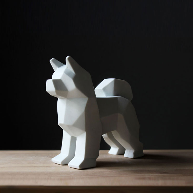 About Nine soil dog white dogs furnishing articles adornment small European - style household ceramic furnishing articles ceramic gifts