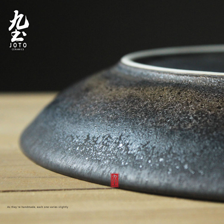 About Nine Japanese checking coarse soil after restoring ancient ways become tea tray cup mat tray was antique gold grinding disc tableware