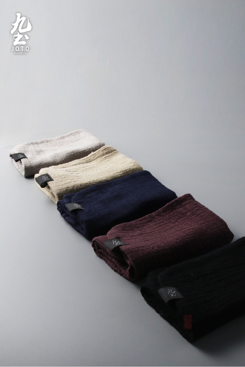Jiu Tu phong cách Nhật Bản bằng vải cotton và vải lanh thấm dày Phụ kiện trà Kung Fu làm sạch khăn trà vải vải thủ công khăn trà vải - Trà sứ bình uống trà