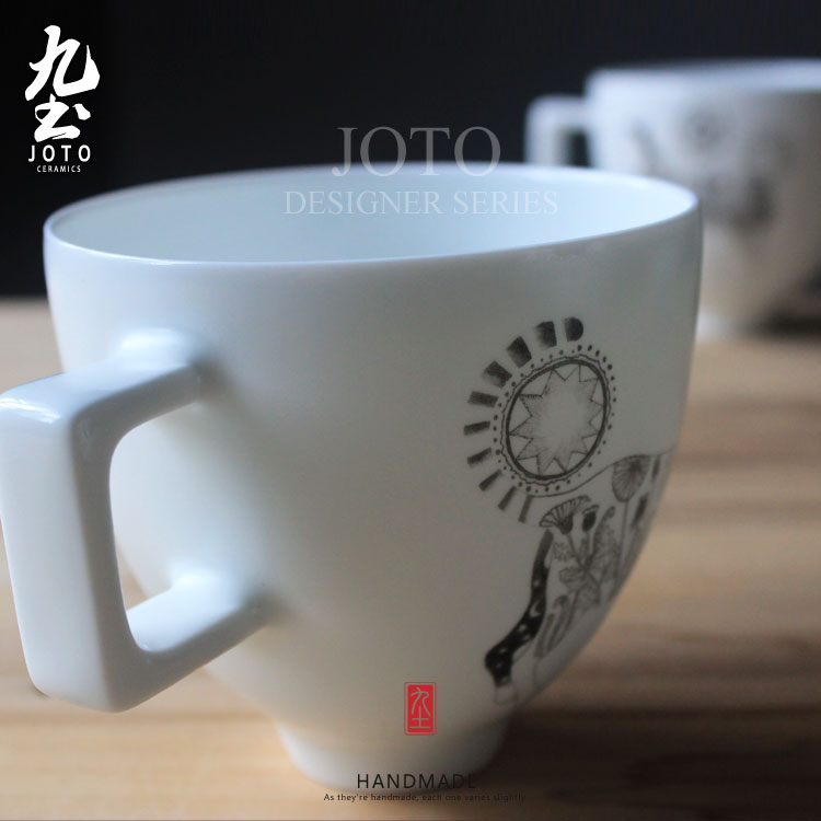 About Nine soil ou feng breakfast cup of French painter Xu Yawen design integration of Taiwan coffee keller does ceramic cup