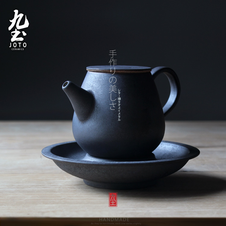 About Nine soil manual Japanese black glaze thick ceramic teapot retro Taiwan kungfu tea set hand grasp pot pot of tea of household