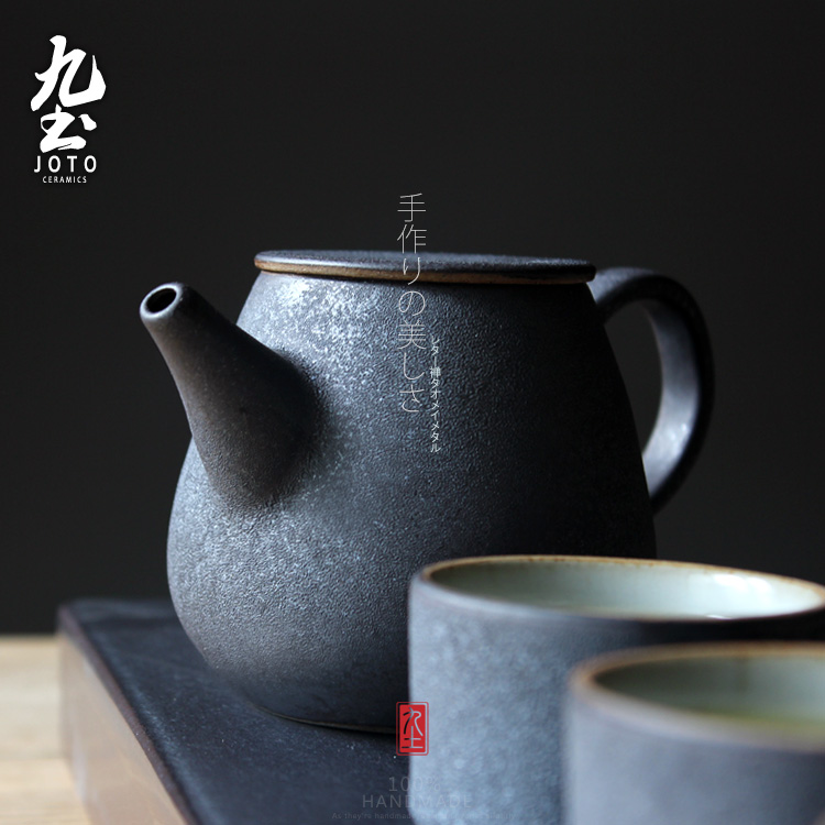 About Nine soil manual Japanese black glaze thick ceramic teapot retro Taiwan kungfu tea set hand grasp pot pot of tea of household