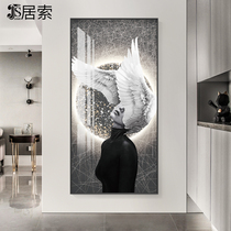 White Night Figure Xuan Guan Decoration Painting Beauties Modern Light Extravagant Vertical version High-end corridor Wall Superior Sense Hanging Painting