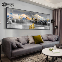 High mountain flowing water sofa background decorative painting living room waterfall atmosphere a whole horizontal modern simple wall hanging painting