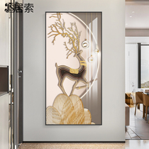Open door See deer Xuanguan painting modern light and luxurious upscale Fancy Hanging Paintings Allegory Good Entrance Doors Wall Veranda Decoration Painting