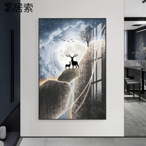 Large stone to operate the corridor Xuanguan Decorative Paintings Brief Modern Vertical Version Atmospheric Deer Stairway Wall Aisle Hanging Paintings