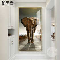 Ji Elephant Elephant Decorative Painting Porch Vertical Edition Modern Simple Entry Door Background Wall Aisle Corridor Wall Painting