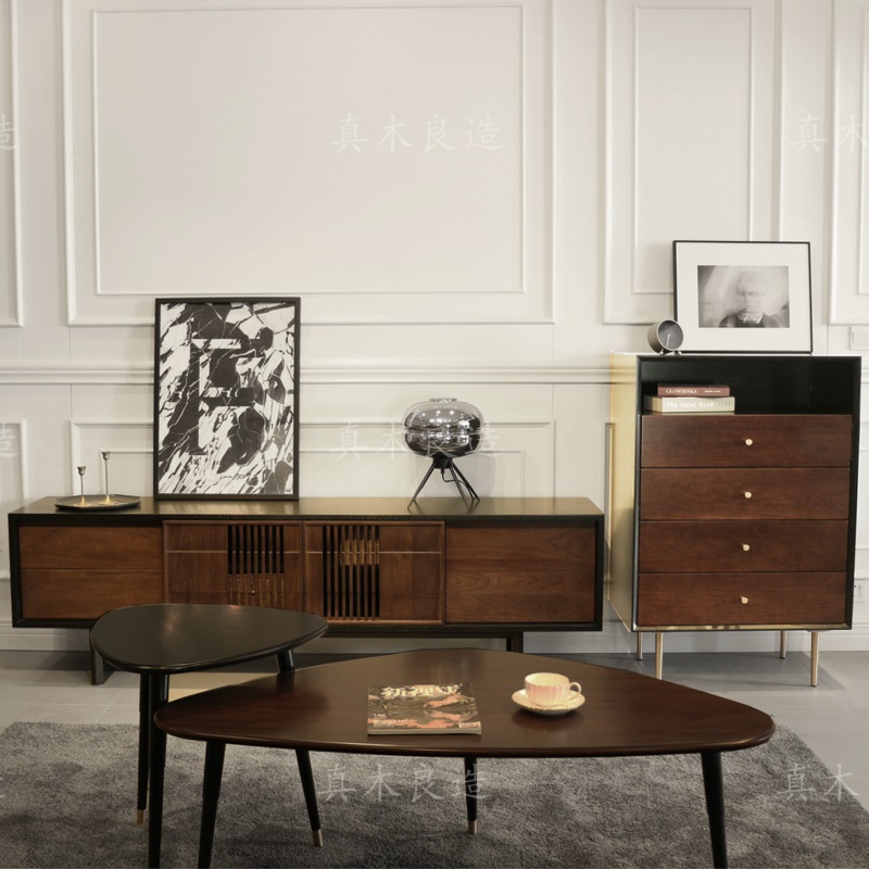 Real wood Liangliang Nanshan TV cabinet Solid wood Chinese Ramen Multi-functional storage cabinet Living room Bedroom Non-venetian